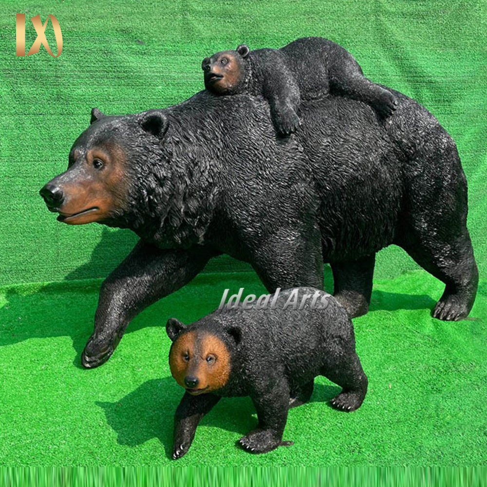 Ideal Arts Outdoor decoration fiberglass resin animal life size bear statues