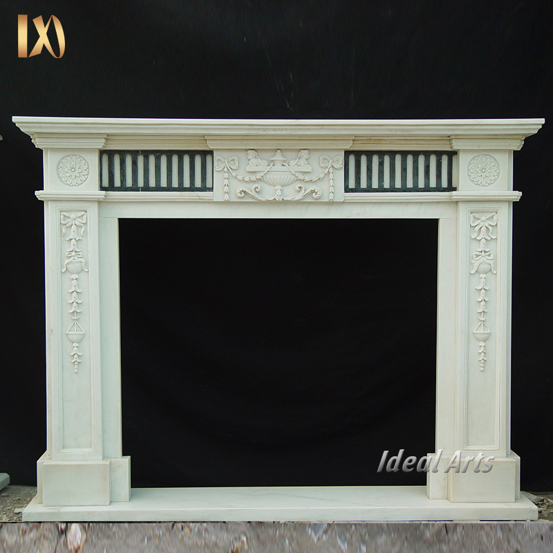 Custom Modern Designs Natural Stone Marble Italian Decorating Fireplace Mantle