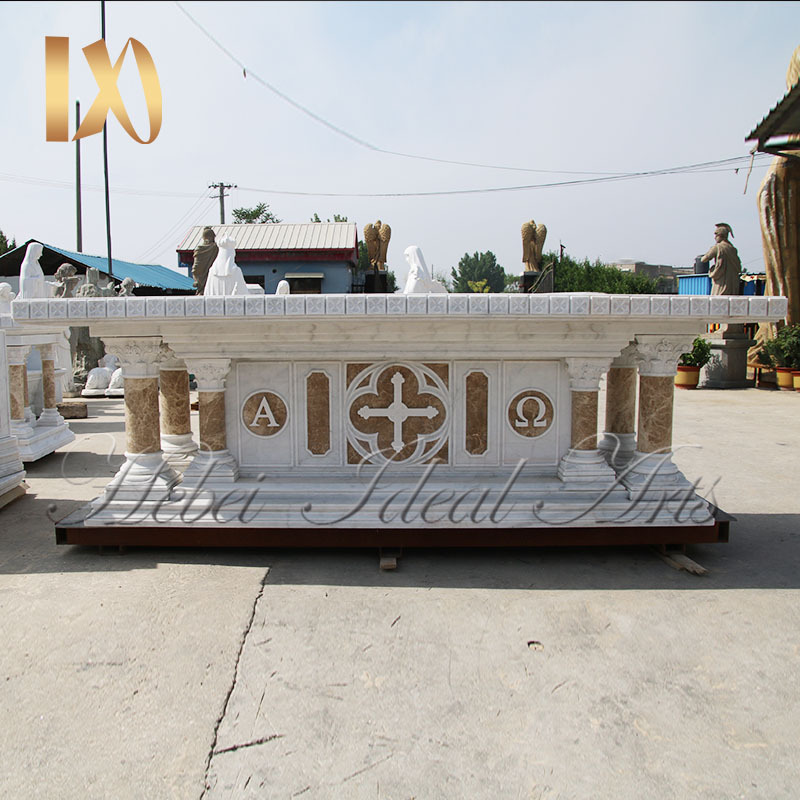 Factory Price Church Hand Carved White Marble Altar For Sale