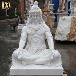 Outdoor Hand Carved white antique god shiva stone statue marble indian god statue of shiva