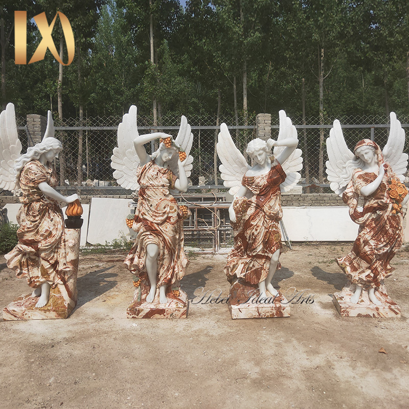 Custom Made Hand Carved Garden Large Famous Angel Four Seasons Marble Sculpture Statues