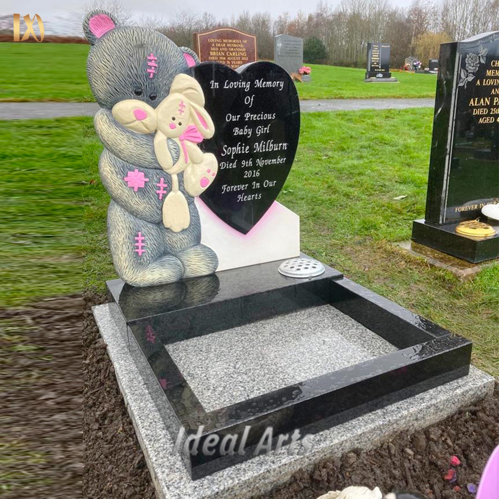 modern stone black granite castle monument pink baby castle marble headstone and tombstones