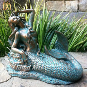 Life Size Cast Bronze Mermaid Statue for Outdoor Garden