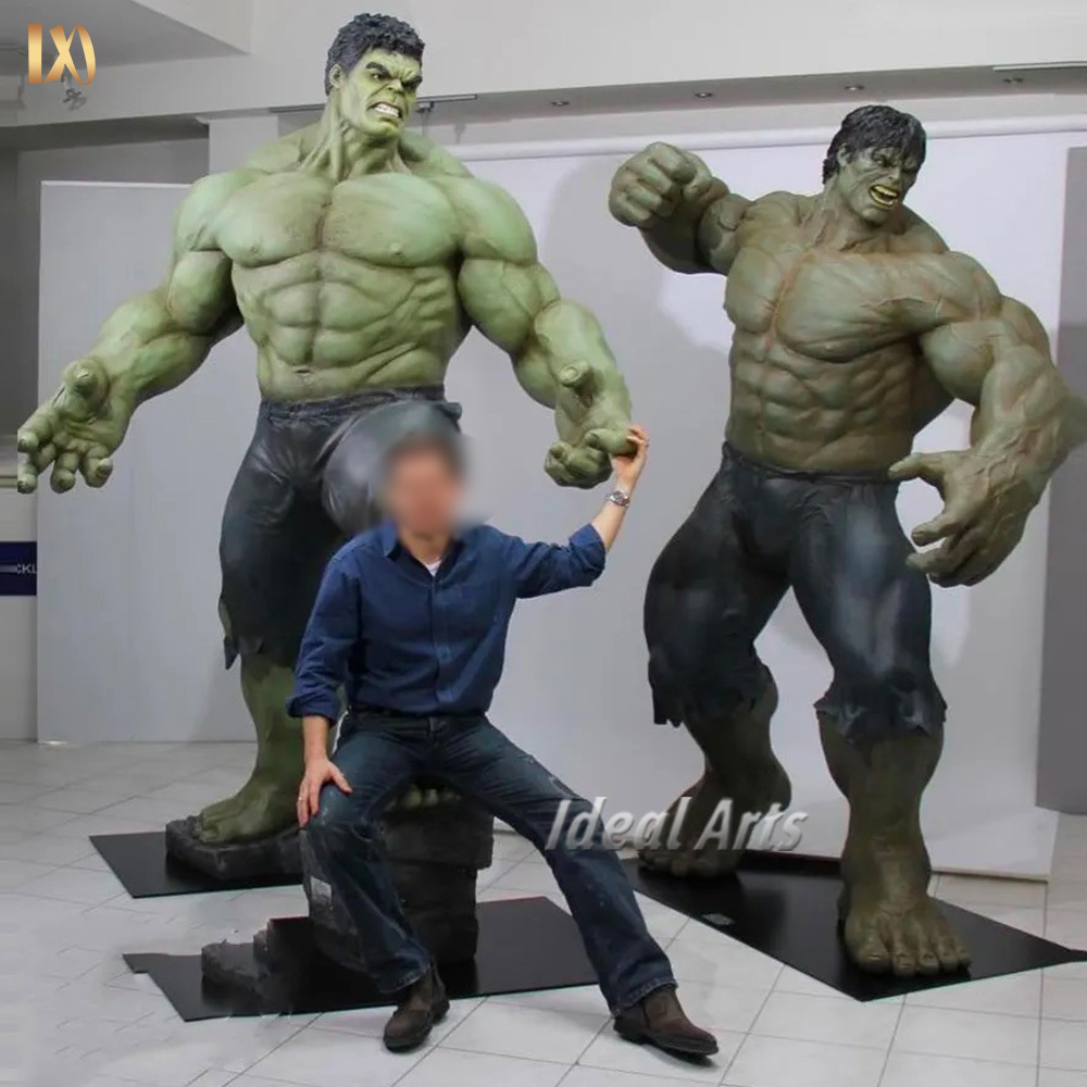 custom large outdoor life size fiberglass resin superhero anime hulk statue sculpture