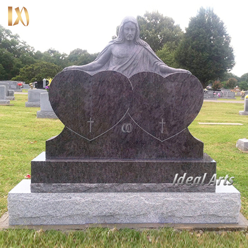 Ideal Arts good quality kids tombstone angels tomb stone headstone double hearts grave headstones