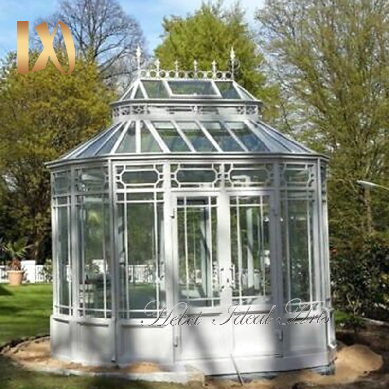 Ideal Arts new arrival glass gazebo back yard gazebo pergola