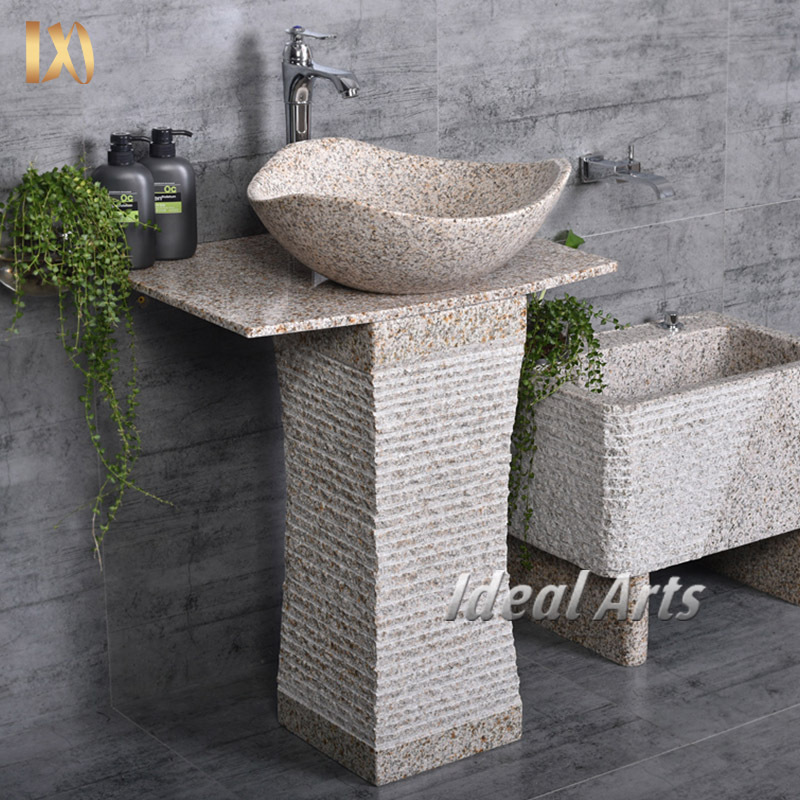 custom cast real round black marble bathroom sinks floor mounted stone water basin marble hand washing vessel sink for bathroom