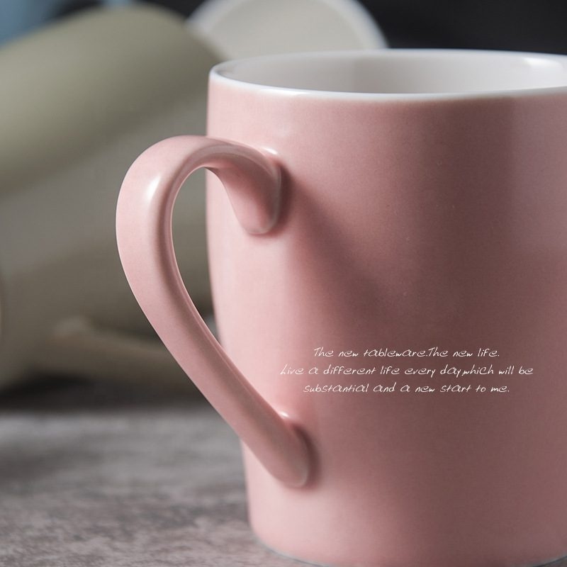 Ceramic mug solid color glaze coffee cup breakfast milk business household water cup wholesaler factory direct