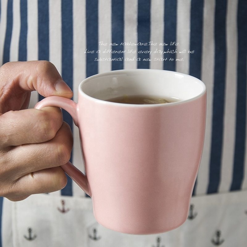 Ceramic mug solid color glaze coffee cup breakfast milk business household water cup wholesaler factory direct