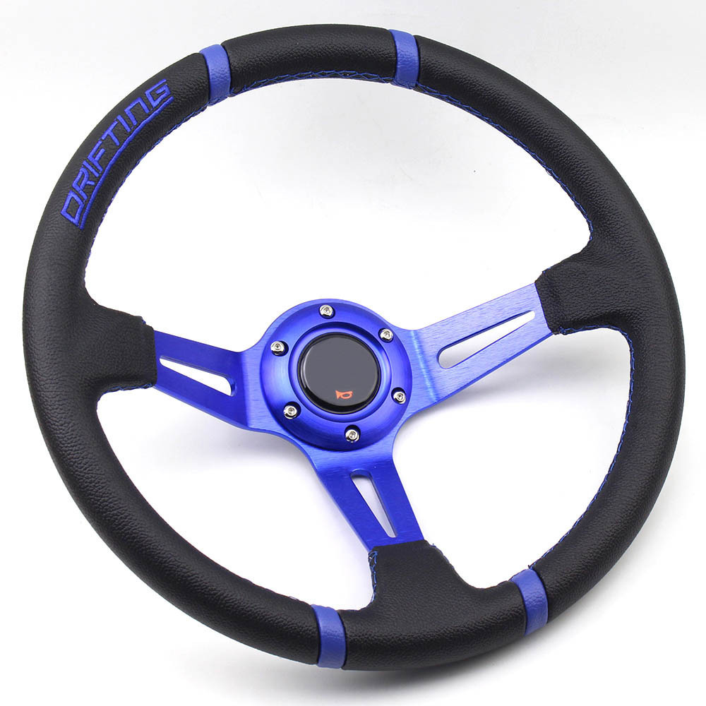 Deep Dish 90mm 75mm Oxidize Leather PVC Carbon Fiber Car Racing Steering Wheel