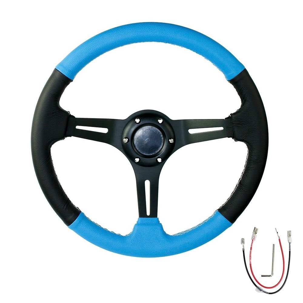 14inch 350mm Drifting auto Microfiber Leather Steering wheels Sport F1 Auto 4 colors Universal  Steering Wheel