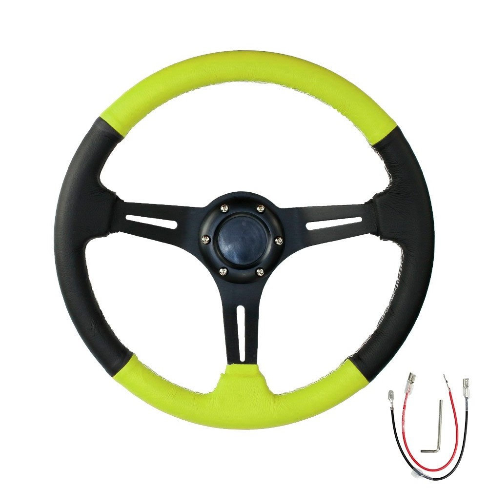 14inch 350mm Drifting auto Microfiber Leather Steering wheels Sport F1 Auto 4 colors Universal  Steering Wheel