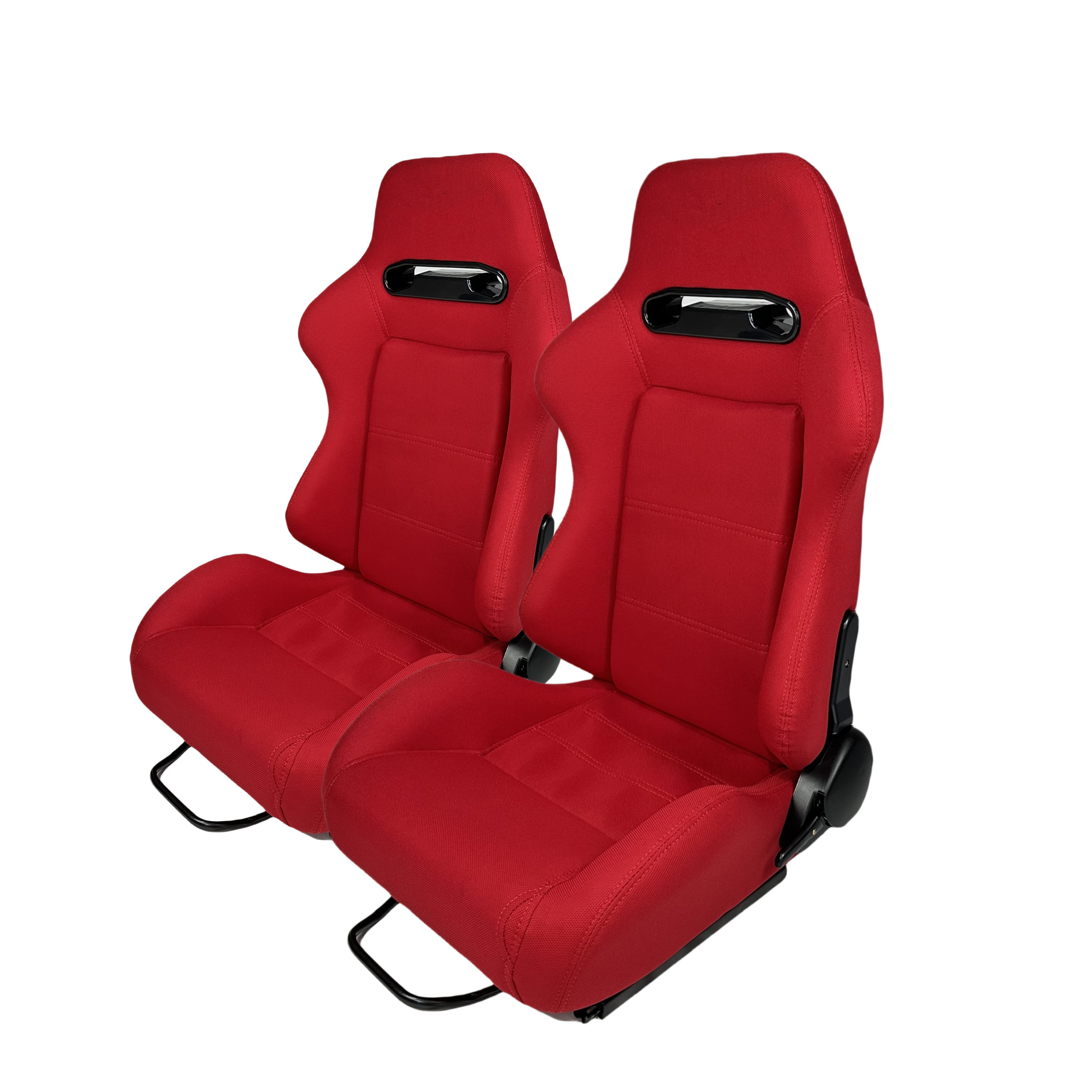 Universal Reclinable Red Pineapple Fabric Dual Sliders Bucket Seats Racing Seat