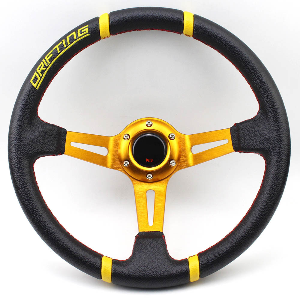 Deep Dish 90mm 75mm Oxidize Leather PVC Carbon Fiber Car Racing Steering Wheel