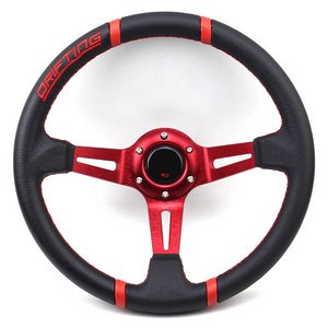 Deep Dish 90mm 75mm Oxidize Leather PVC Carbon Fiber Car Racing Steering Wheel