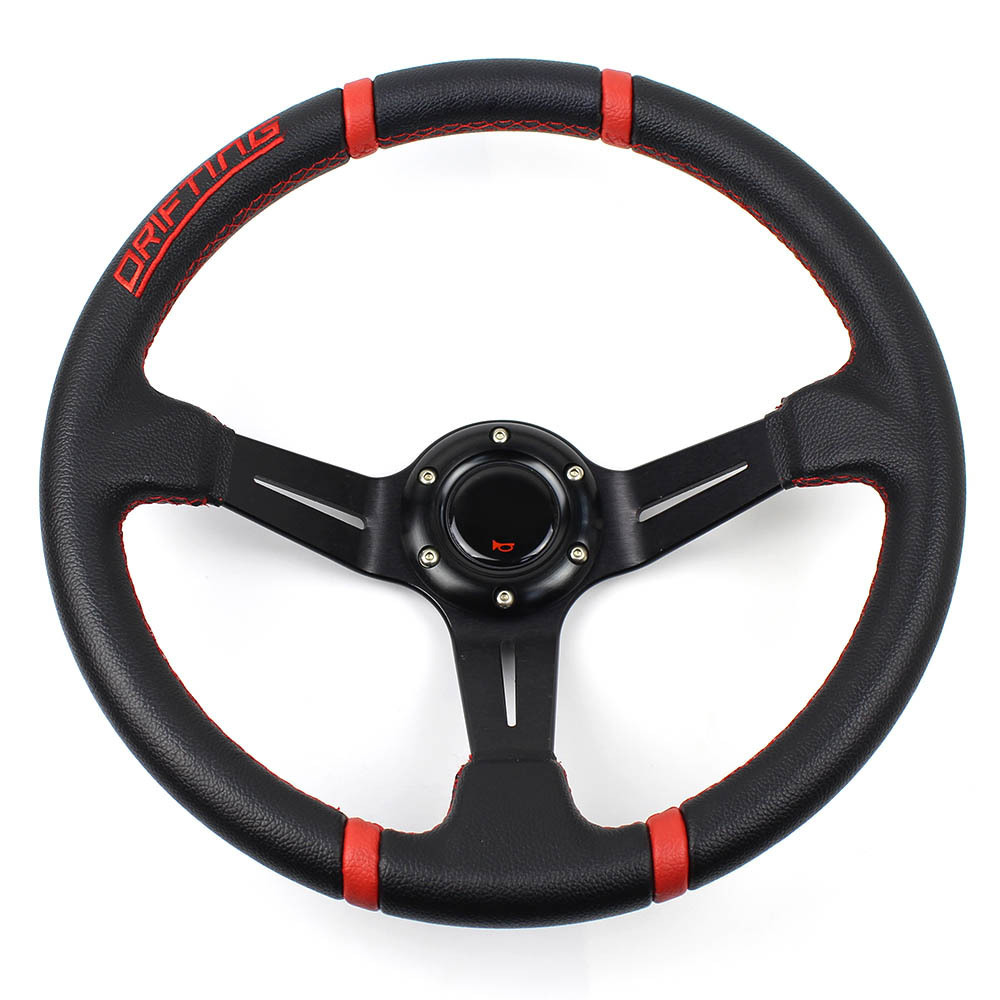 Deep Dish 90mm 75mm Oxidize Leather PVC Carbon Fiber Car Racing Steering Wheel