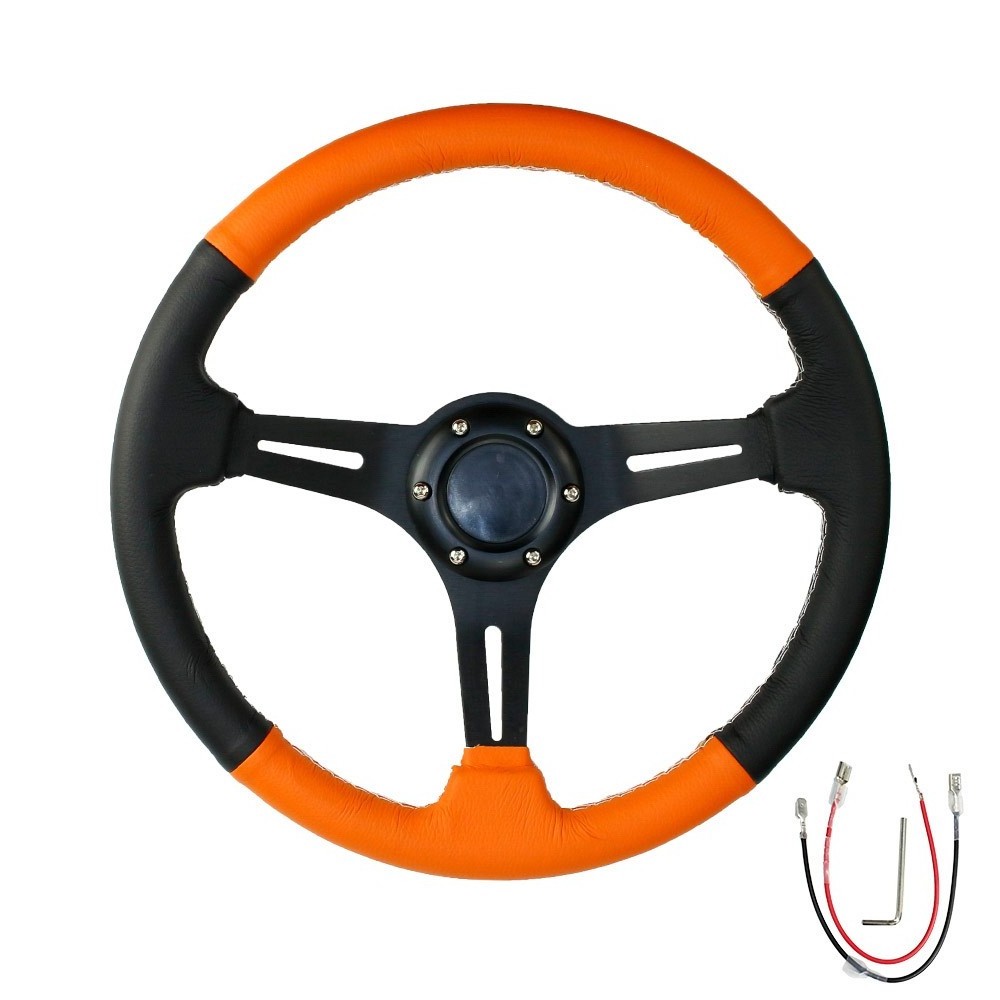 14inch 350mm Drifting auto Microfiber Leather Steering wheels Sport F1 Auto 4 colors Universal  Steering Wheel