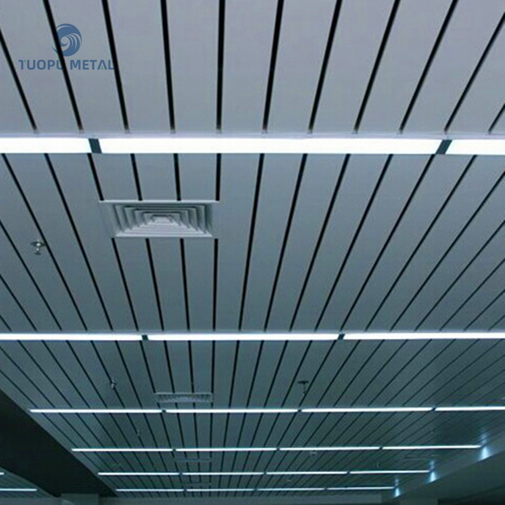 Gas Stations /Airports Modern Decorative Metal Ceiling Insulation Roof Sheets Aluminum Baffle False Ceiling Design