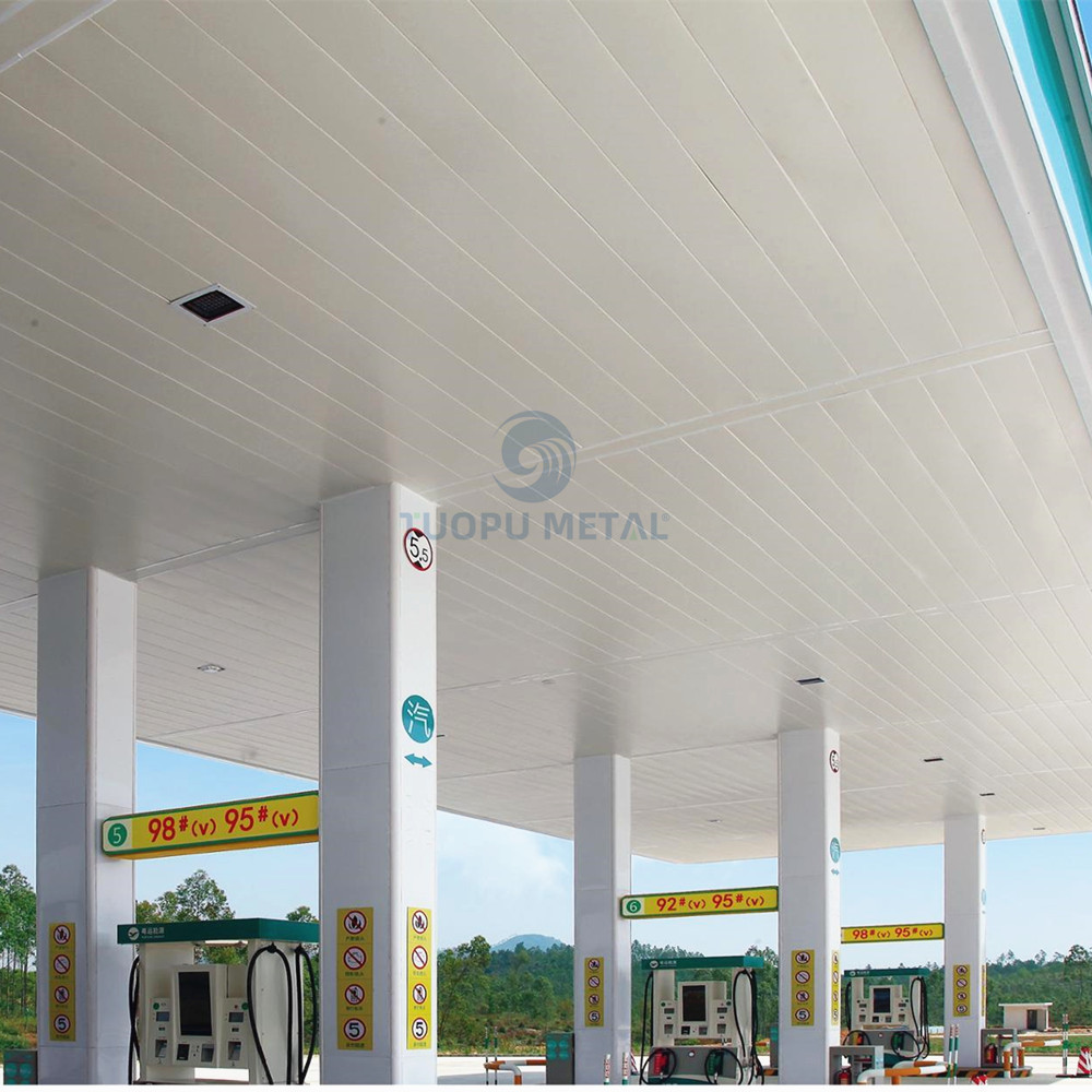 Gas Stations /Airports Modern Decorative Metal Ceiling Insulation Roof Sheets Aluminum Baffle False Ceiling Design