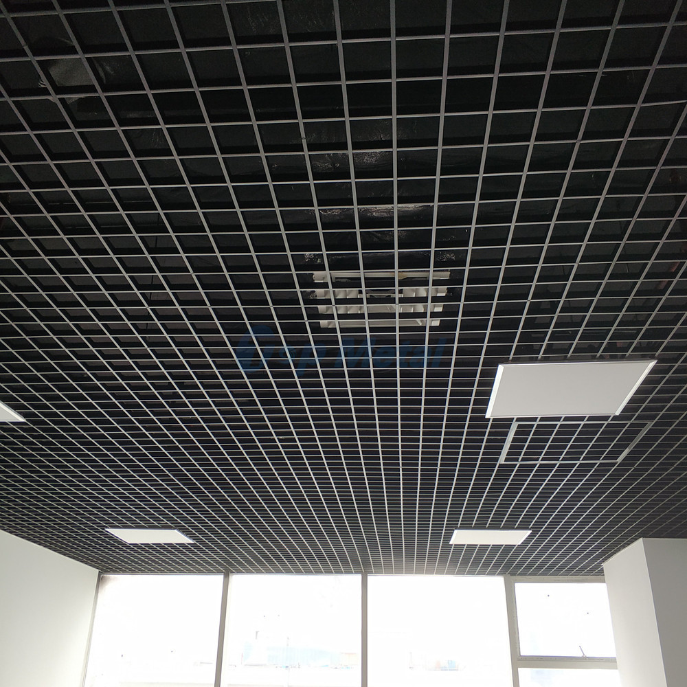 decorative fireproof aluminum grid ceiling hall office building mall metal open cell ceiling system