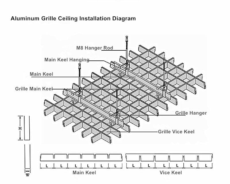 grille grate clip-in folding false drop down false customize ventilation aluminum grid ceiling