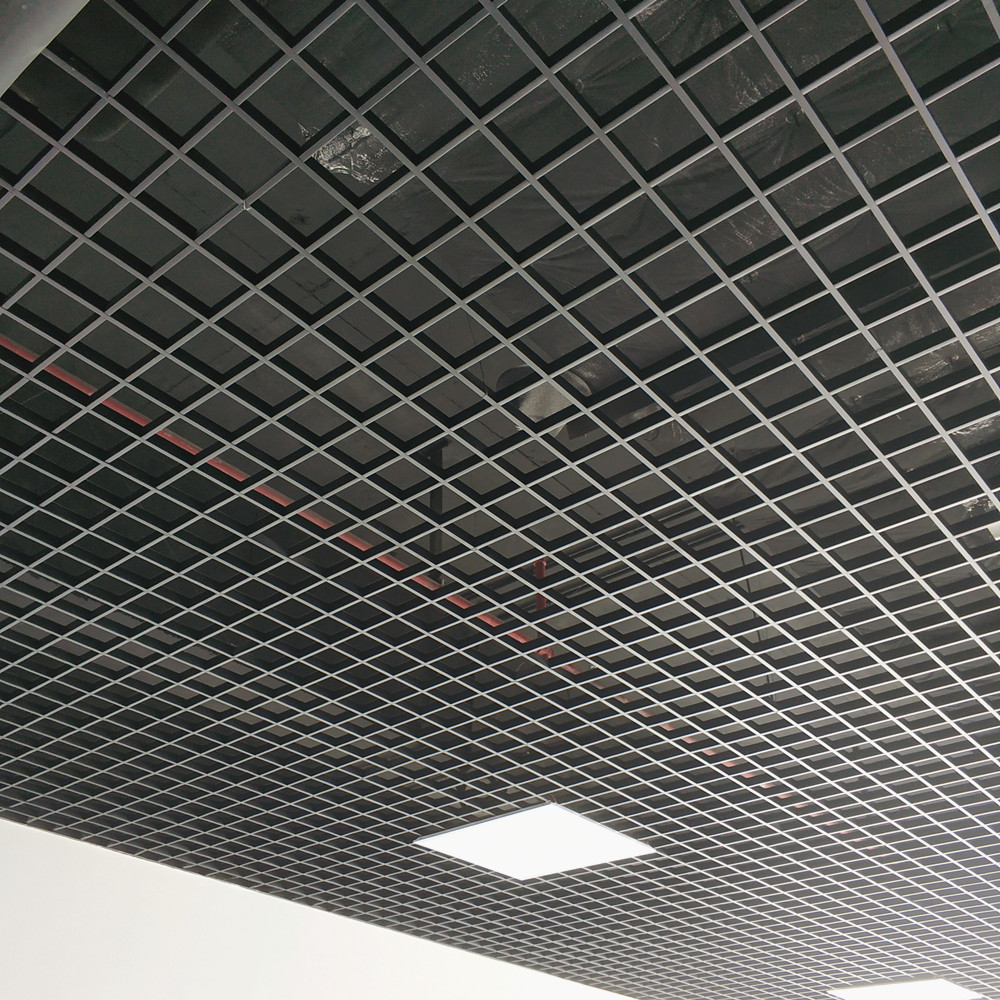 decorative fireproof aluminum grid ceiling hall office building mall metal open cell ceiling system