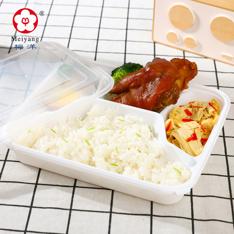 Factory supply takeaway  food packaging disposable pp plastic lunch boxes meal Preparing Food container