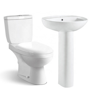 ACQUA hot model ceramic washdown p trap two piece toilet with pedestal basin