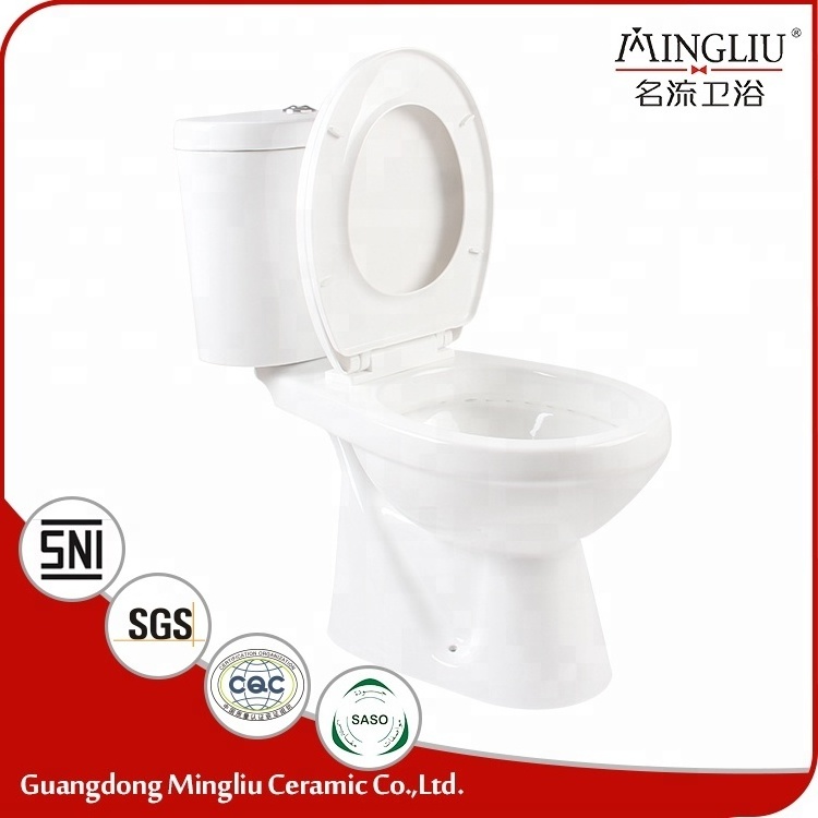 Home decoration white sanitaryware two piece toilet bowl with SNI certificate