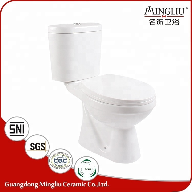 Home decoration white sanitaryware two piece toilet bowl with SNI certificate