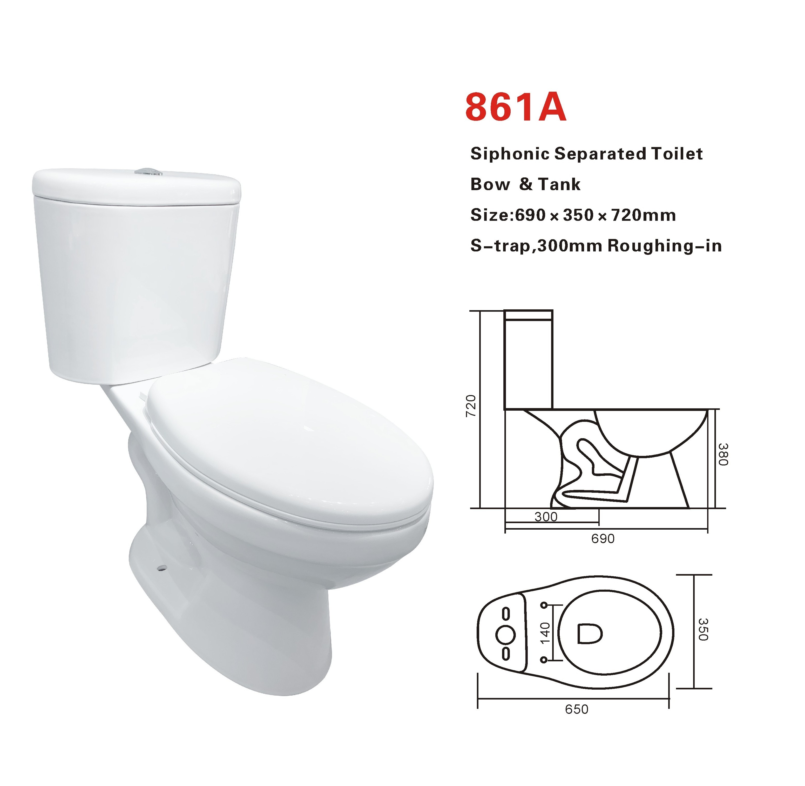 WC toilets modern design s trap Siphon Jet Flushing two piece ceramic toilet