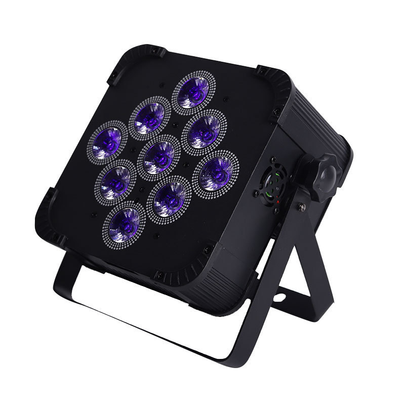 MITUSHOW High Brightness 9-Inch LED Par Light DMX Wireless Battery Stage Lights with Remote Control 18W Highlight Genre