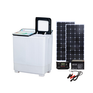 DC 12V Energy Saving Solar Washing Machine Twin Tub Washing Machine with Glass Panel