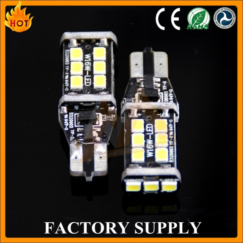 Hot Item!bright white T10 Car bulbs LED ERROR FREE CANBUS 15 SMD 2835 T10 W5W 168 501194 canbus led sight light