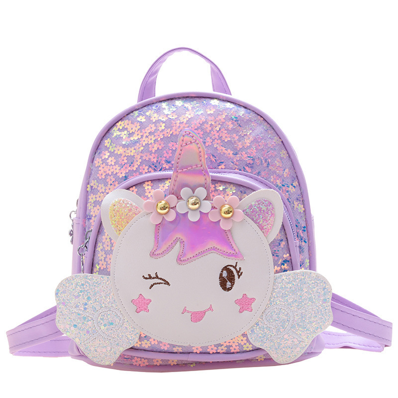 Kids Cartoon School Bags Custom Children's Bookbags sequin Fashion for Teen Girl PU Cat Backpack