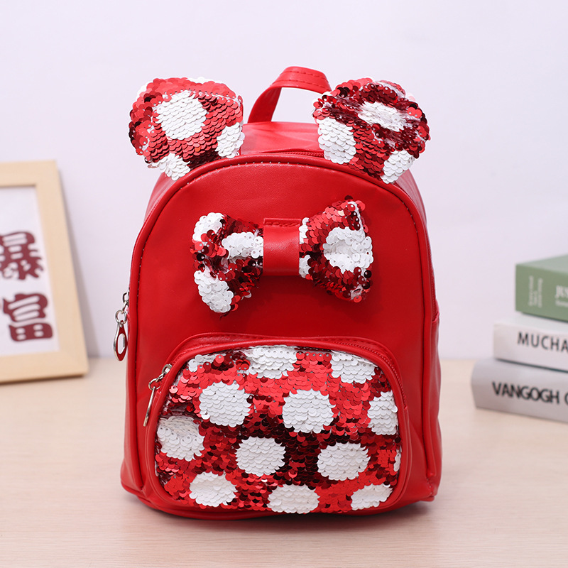 Children's sequin backpack cartoon cute bunny ears kindergarten backpack