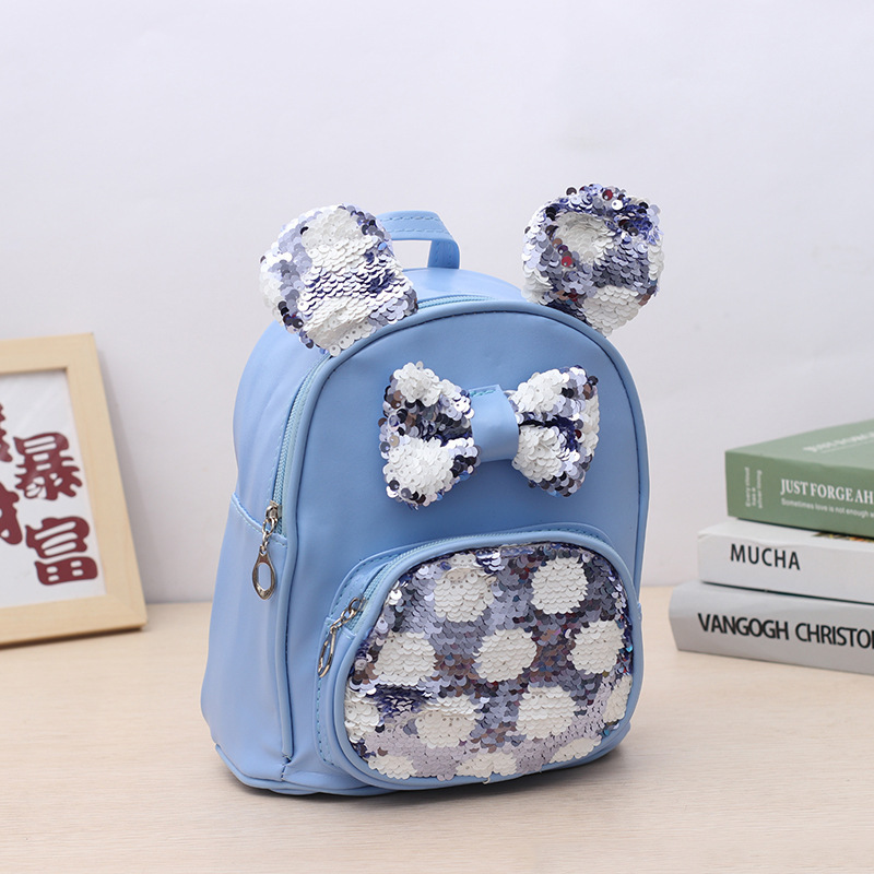 Children's sequin backpack cartoon cute bunny ears kindergarten backpack