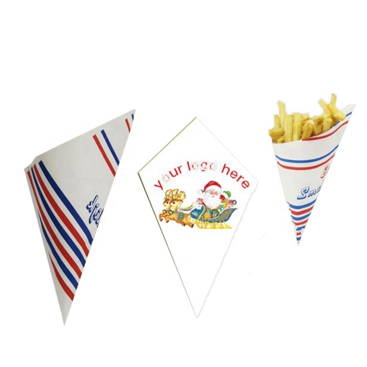 Cone shape french fries box with sauce