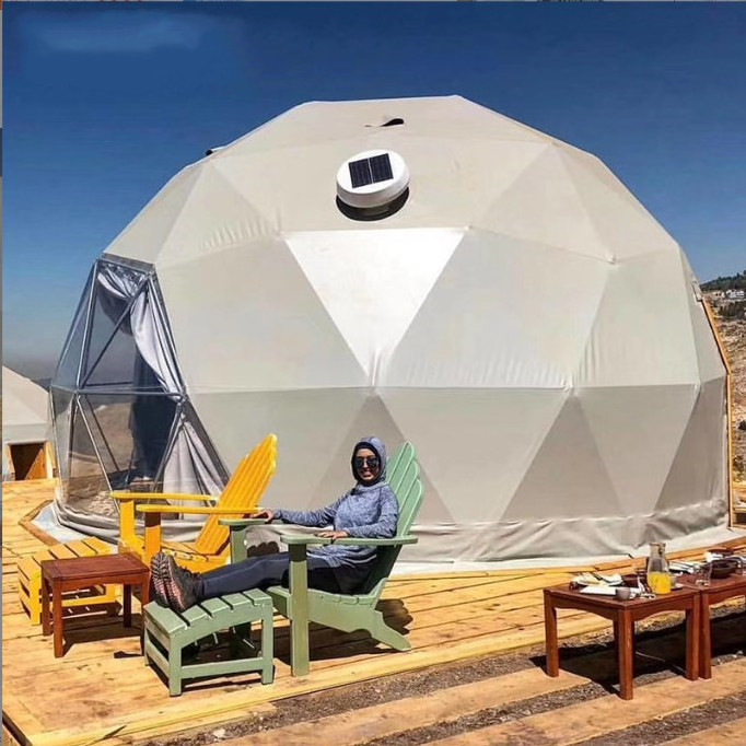 Outdoor waterproof 4 5 6 7 8 m glamping deodesic dome tent big transparent igloo dome house tent