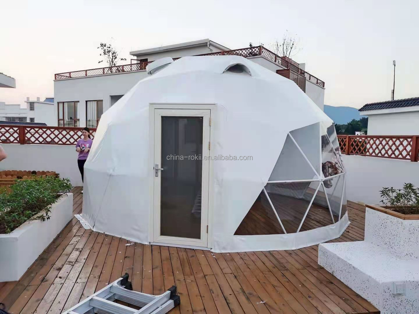 outdoor camping luxury hotel dome tent customize color part transparent geodesic dome tent for glamping camping party