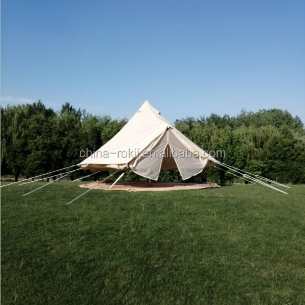 Outdoor Camping Cotton Canvas Safari Bell Tent Yurt Camping Tent