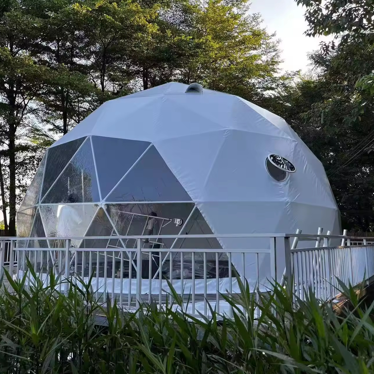 Outdoor waterproof 4 5 6 7 8 m glamping deodesic dome tent big transparent igloo dome house tent