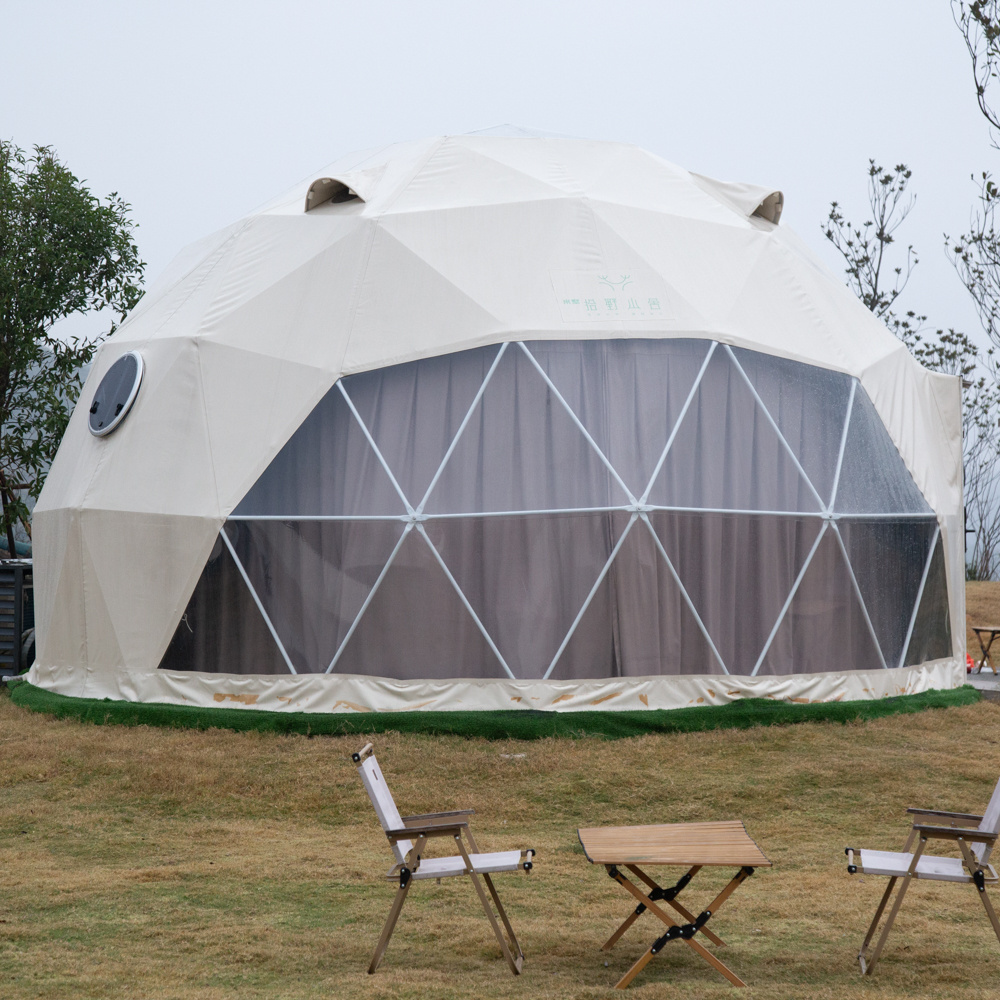 Luxury geodesic dome tent outdoor house glamping dome tent wholesale dome tent with bathroom