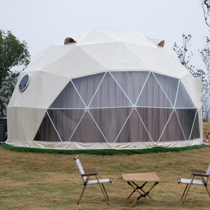 Luxury geodesic dome tent outdoor house glamping dome tent wholesale dome tent with bathroom