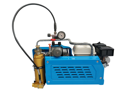 High-pressure air compressor for CNG filling station gas cylinder detection