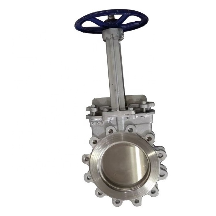 DN80 PN10 Manual metal seat cast steel WCB wafer slurry lug knife gate valve with price