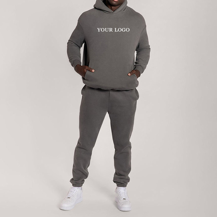 L230718 Custom Tracksuit for Men Fleece Oversized Hoodie Cotton Hood Sweatsuit Men's Jogging Sweat Suits Two pieces Pants Set