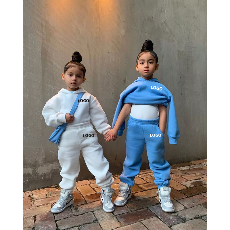 Custom Hoodies OEM Toddler Girl Children Clothes 2 Piece Sets Kids Hoodies and Sweatpants Baby Clothes Jogger Sweatsuit Set