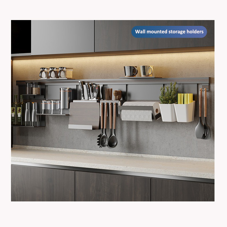 Multifunctional Wall Mounted Storage Holder storage hanging shelf For Kitchen  Utensils Shelf Seasoning Hanging Racks