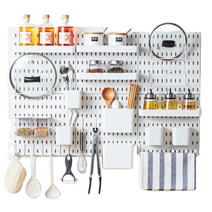 Retail Space Save Wall Mount Pegboard Organizer Plastic Accessories Pegboard Display Rack for Home Use